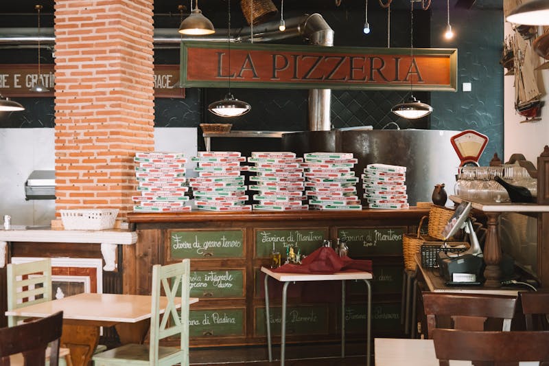 Relaxing outdoor patio seating area at Pizza luce